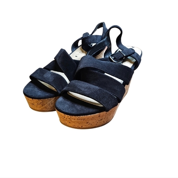 Via Spiga Kendall Women's Wedge Sandals Black Size 7 M - Picture 1 of 5